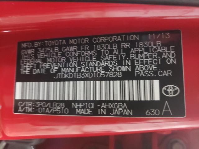 2013 TOYOTA PRIUS C JTDKDTB3XD1057828