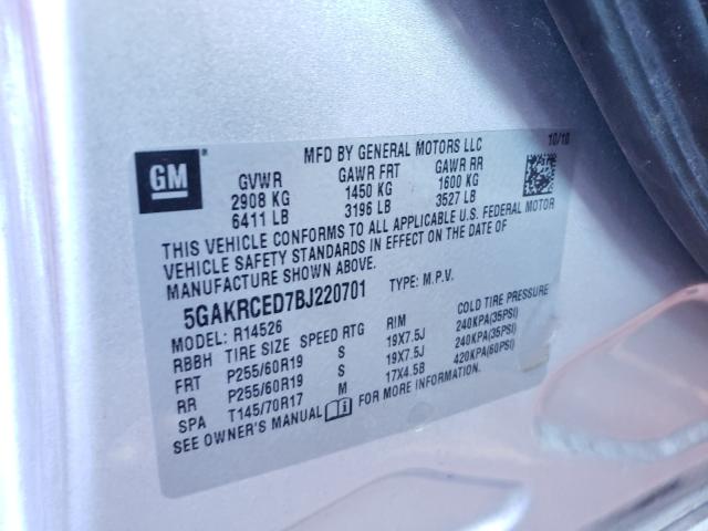 2011 BUICK ENCLAVE CX 5GAKRCED7BJ220701