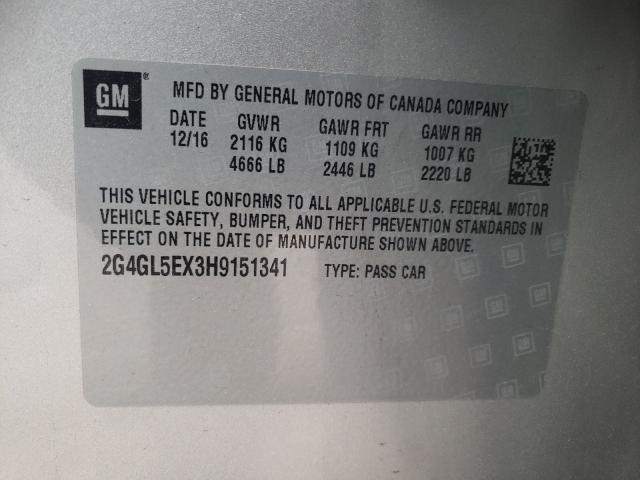 2017 BUICK REGAL SPOR 2G4GL5EX3H9151341