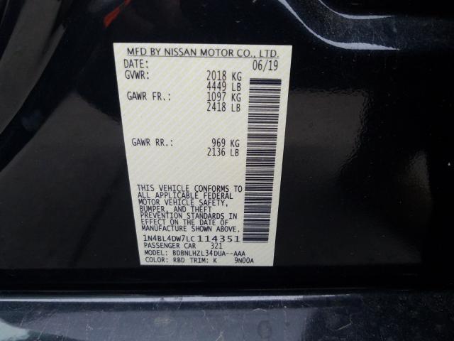 2020 NISSAN ALTIMA SV 1N4BL4DW7LC114351