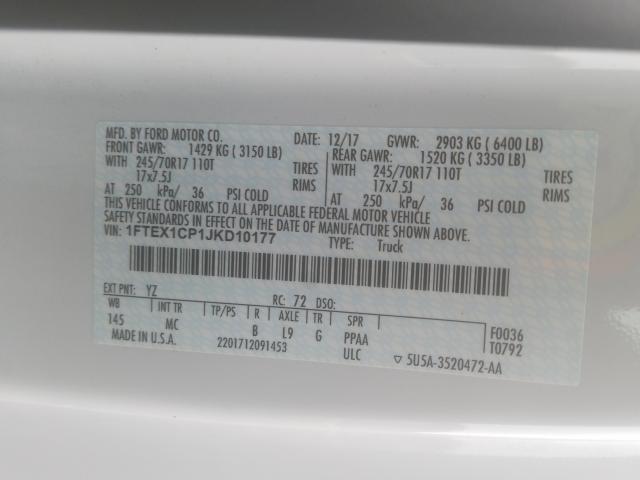2018 FORD F150 SUPER - 1FTEX1CP1JKD10177