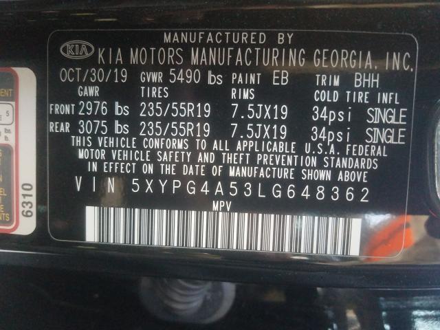 2020 KIA SORENTO S 5XYPG4A53LG648362