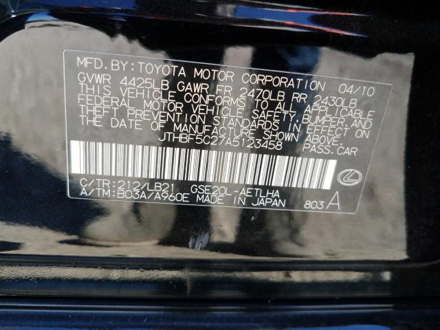 2010 LEXUS IS 250 JTHBF5C27A5123458