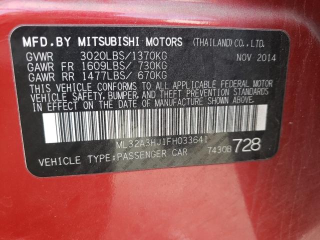 2015 MITSUBISHI MIRAGE DE ML32A3HJ1FH033641