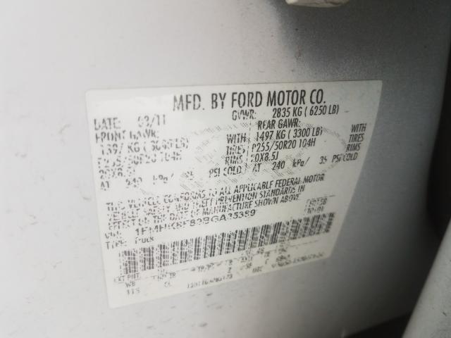 2011 FORD EXPLORER 1FMHK8F89BGA35389