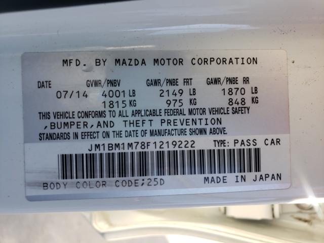 2015 MAZDA 3 GRAND TO JM1BM1M78F1219222