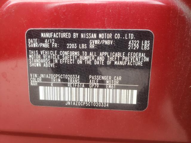 2012 NISSAN LEAF SV JN1AZ0CP5CT020334