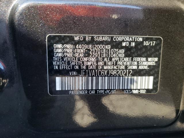 2018 SUBARU WRX PREMIU - JF1VA1C6XJ9820212