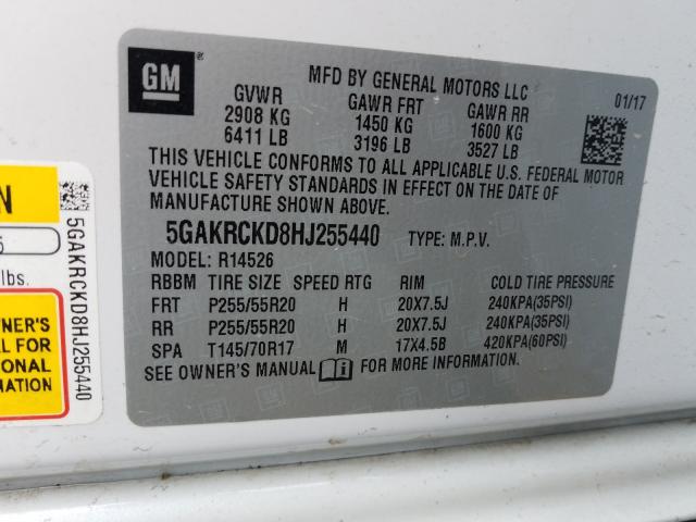 2017 BUICK ENCLAVE 5GAKRCKD8HJ255440