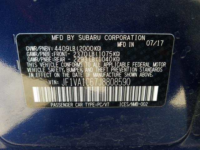 2018 SUBARU WRX PREMIU JF1VA1C67J8808590