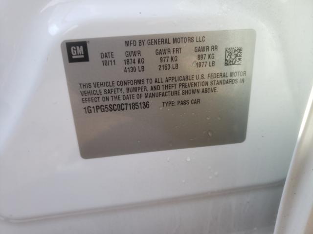 2012 CHEVROLET CRUZE 1G1PG5SC0C7185136