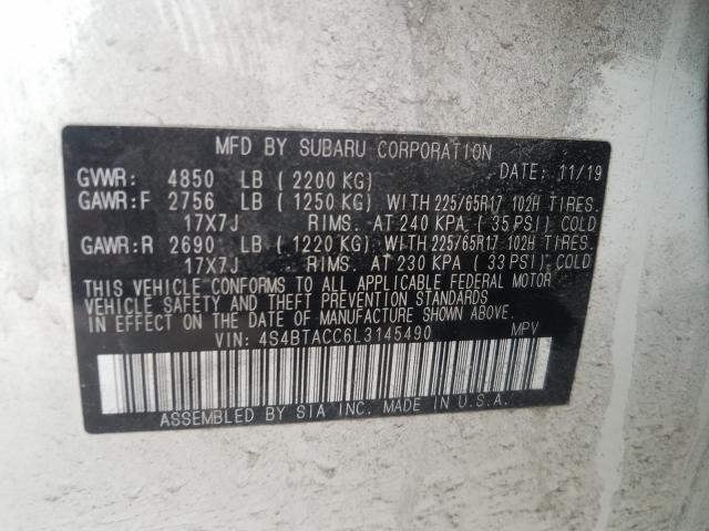 2020 SUBARU OUTBACK PR 4S4BTACC6L3145490