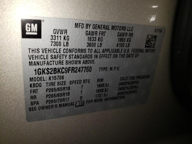 2015 GMC YUKON SLT 1GKS2BKC9FR247760