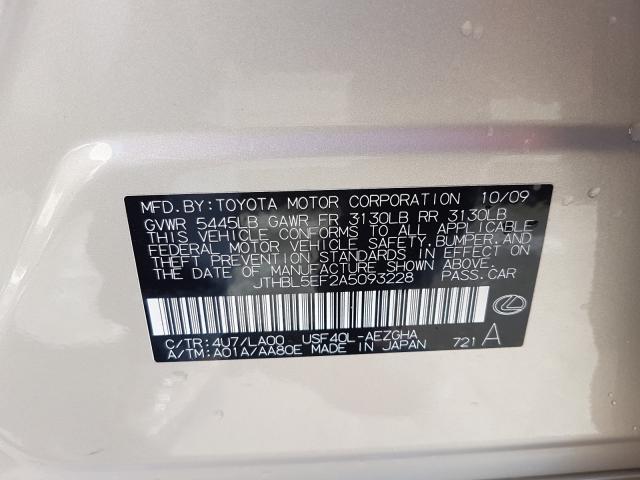 2010 LEXUS LS 460 JTHBL5EF2A5093228
