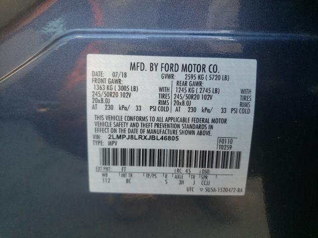 2018 LINCOLN MKX RESERV 2LMPJ8LRXJBL46805