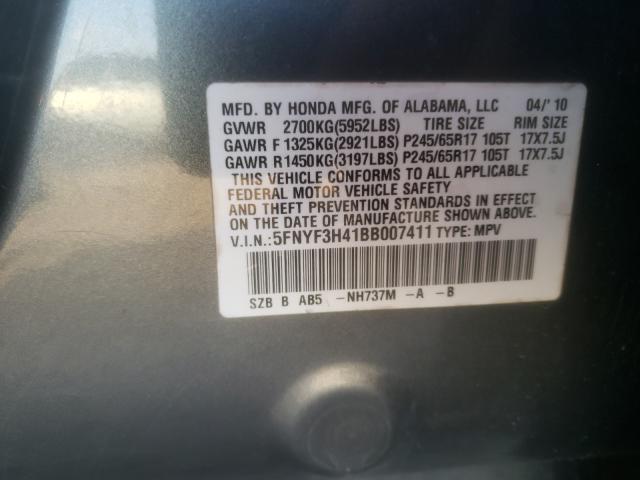 2011 HONDA PILOT EX 5FNYF3H41BB007411