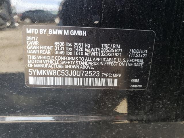 2018 BMW X6 M 5YMKW8C53J0U72523
