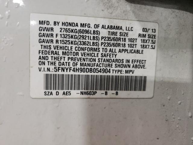 2013 HONDA PILOT TOUR 5FNYF4H90DB054904