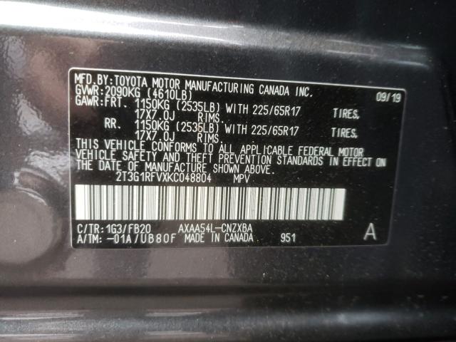 2019 TOYOTA RAV4 LE - 2T3G1RFVXKC048804