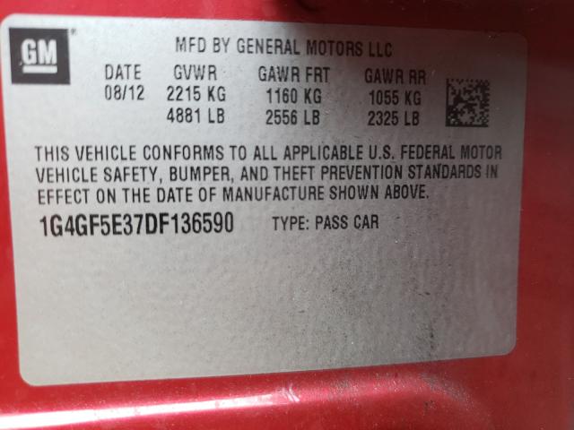 2013 BUICK LACROSSE P 1G4GF5E37DF136590