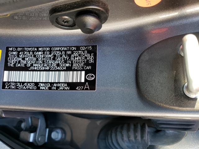 2015 LEXUS CT200H JTHKD5BH4F2234604