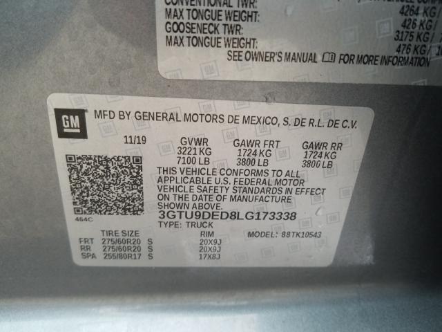2020 GMC SIERRA K15 3GTU9DED8LG173338