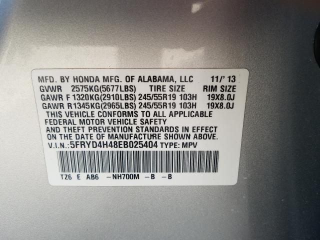 2014 ACURA MDX TECHNO 5FRYD4H48EB025404