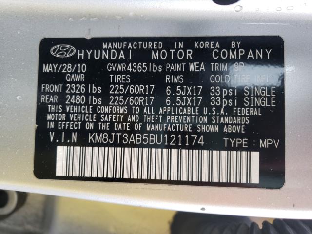 2011 HYUNDAI TUCSON GL KM8JT3AB5BU121174