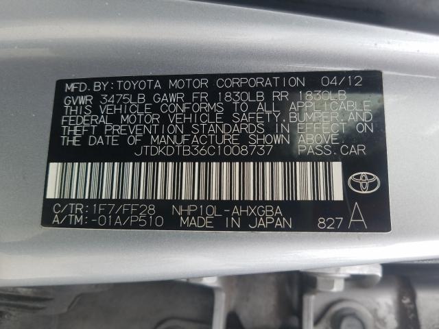 2012 TOYOTA PRIUS C JTDKDTB36C1008737