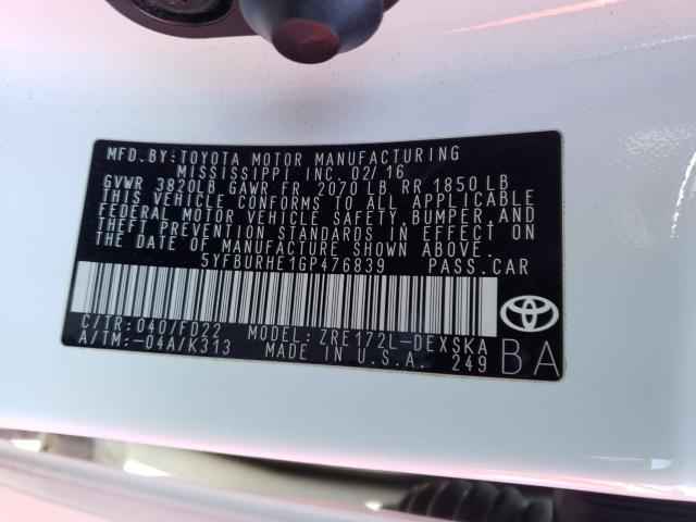 2016 TOYOTA COROLLA L - 5YFBURHE1GP476839