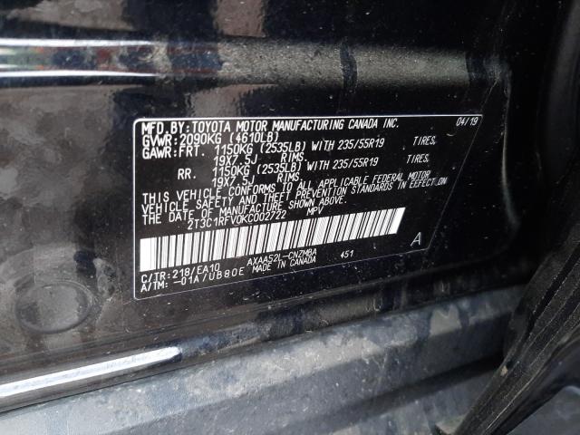 2019 TOYOTA RAV4 XLE P 2T3C1RFV0KC002722