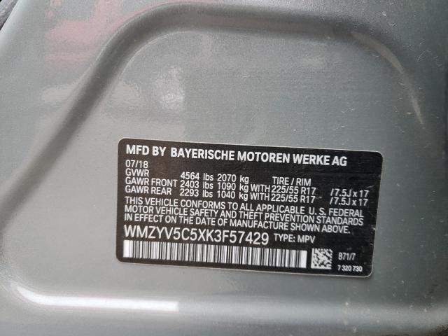2019 MINI COOPER COU WMZYV5C5XK3F57429