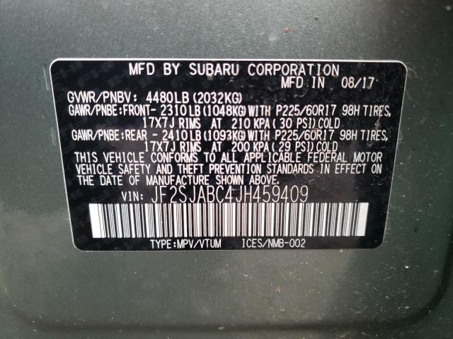 2018 SUBARU FORESTER 2 - JF2SJABC4JH459409