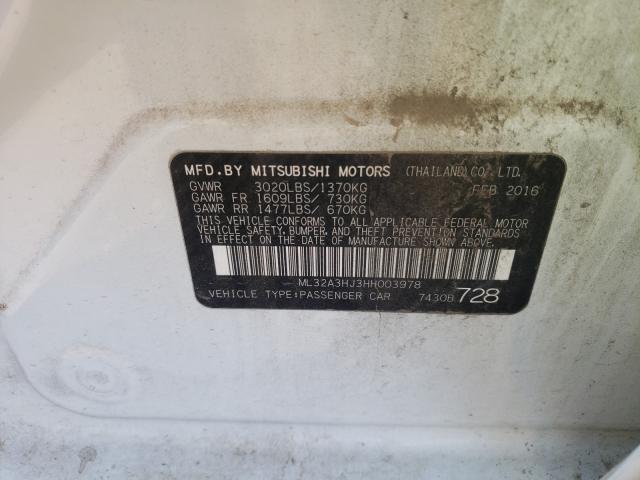 2017 MITSUBISHI MIRAGE ES ML32A3HJ3HH003978