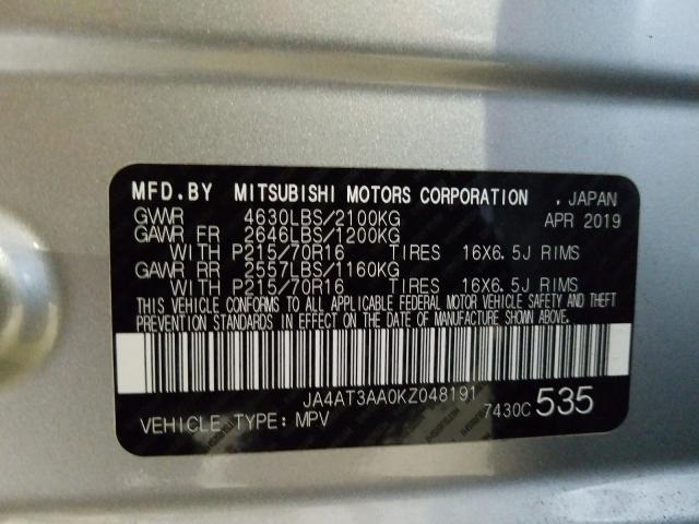 2019 MITSUBISHI ECLIPSE CR JA4AT3AA0KZ048191