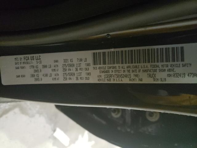 2019 RAM 1500 LIMIT 1C6SRFHT5KN524015
