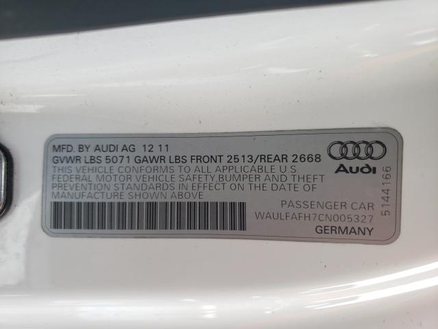 2012 AUDI A5 PREMIUM WAULFAFH7CN005327