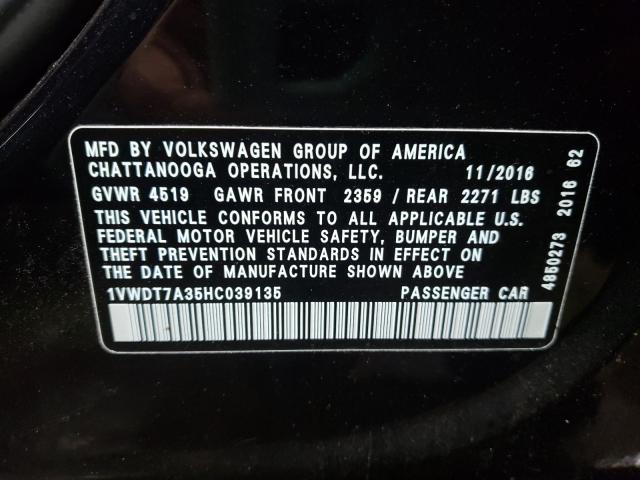 2017 VOLKSWAGEN PASSAT R-L 1VWDT7A35HC039135