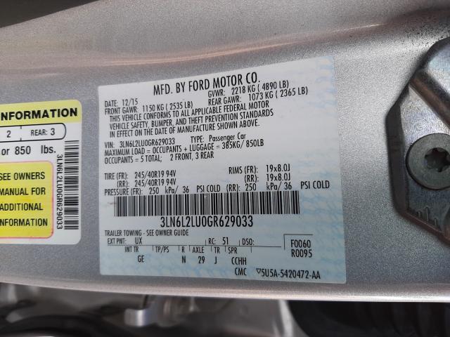 2016 LINCOLN MKZ HYBRID 3LN6L2LU0GR629033