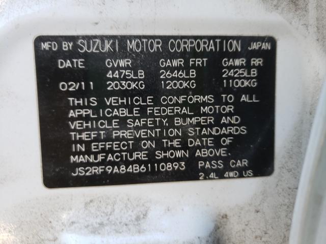 2011 SUZUKI KIZASHI SP JS2RF9A84B6110893