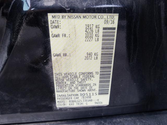2017 NISSAN ALTIMA 2.5 1N4AL3APXHN305115