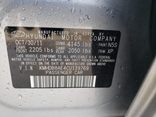 2012 HYUNDAI ELANTRA TO KMHDB8AE4CU139769