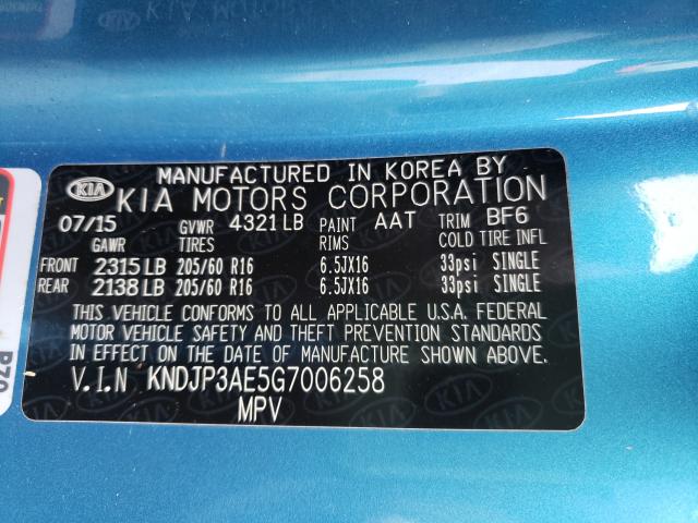 2016 KIA SOUL EV KNDJP3AE5G7006258