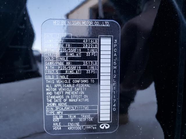 2020 INFINITI QX50 PURE 3PCAJ5M12LF111740