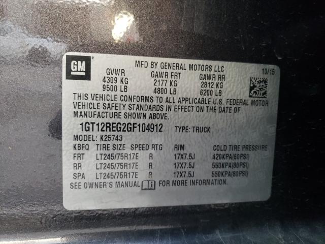 2016 GMC SIERRA K25 - 1GT12REG2GF104912