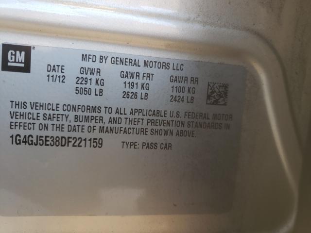2013 BUICK LACROSSE T 1G4GJ5E38DF221159