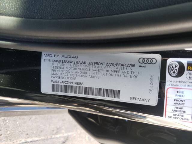 2017 AUDI A6 PREMIUM WAUF2AFC7HN078086