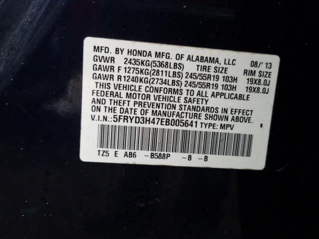 2014 ACURA MDX TECHNO 5FRYD3H47EB005641