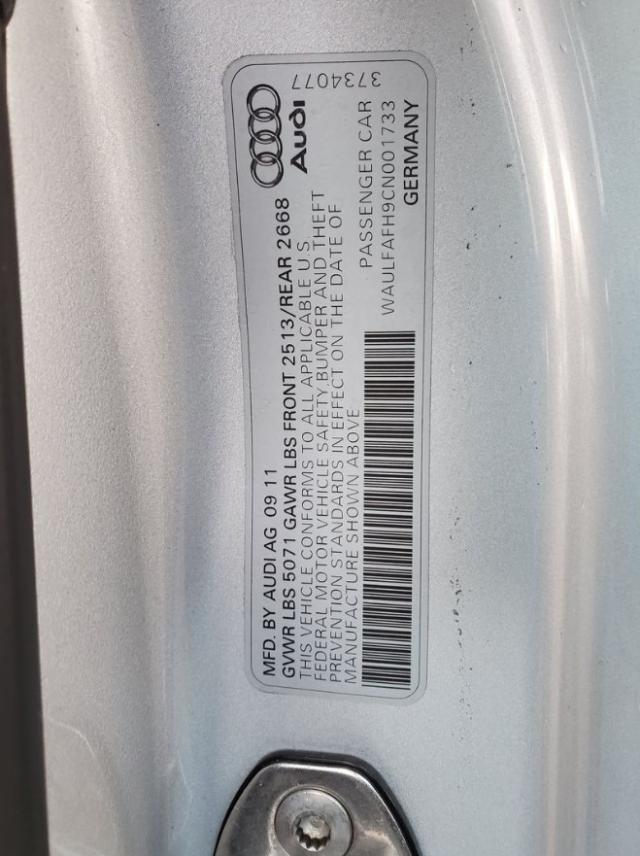 2012 AUDI A5 PREMIUM WAULFAFH9CN001733