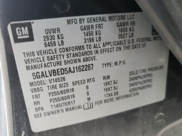 2010 BUICK ENCLAVE CX 5GALVBED5AJ162287